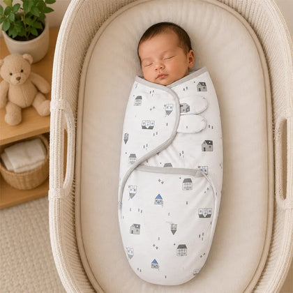 Baby Swaddle Wrap – White House Print by Kidzo