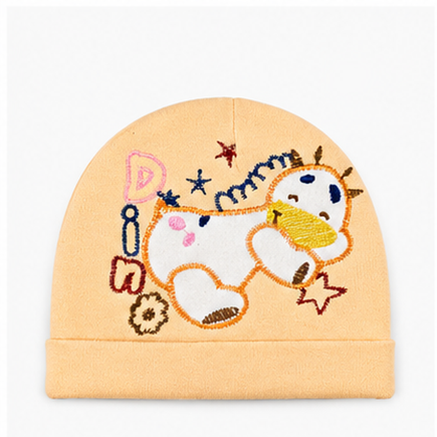 Baby Round Cap Dino Peach