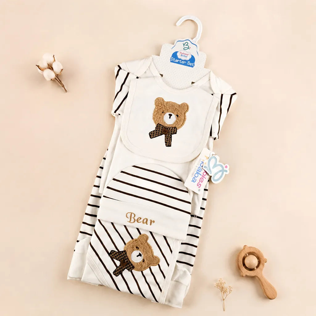 BABA STARTER SET 7 PIECES EMB BEAR BROWN