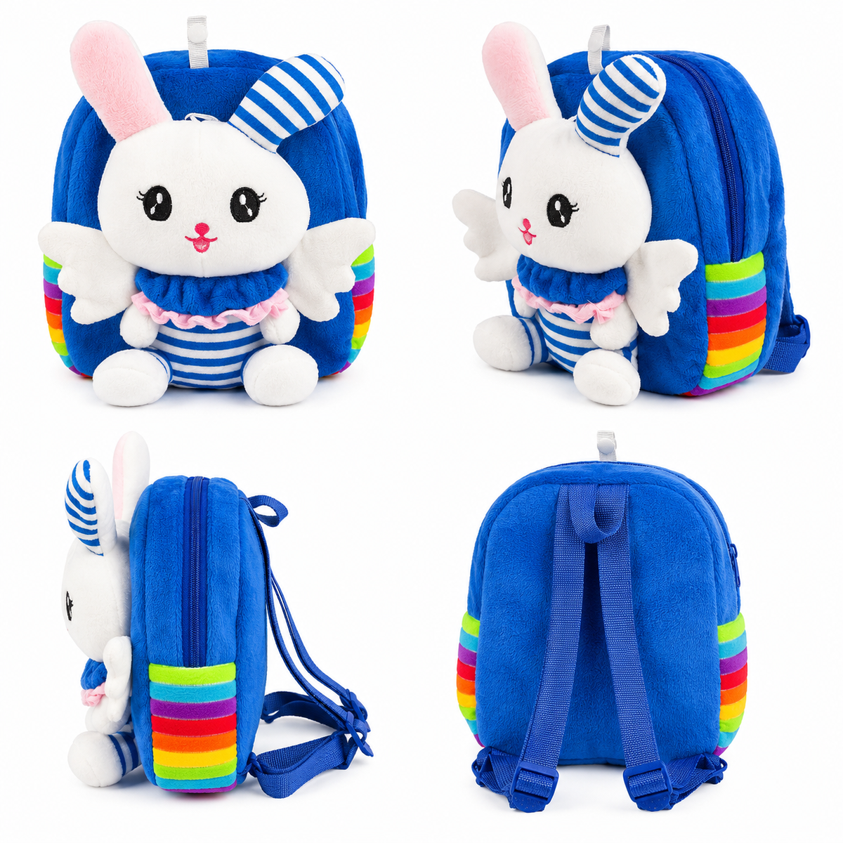 Baby School Bag Winter Baby Doll Fur Blue