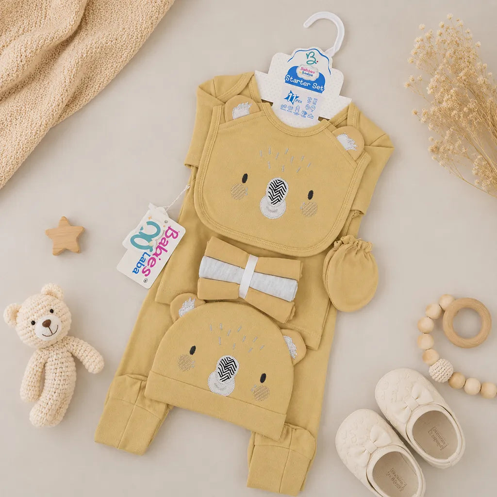 BABY STARTER SET 11 PIECES KOALA PRINT BROWN