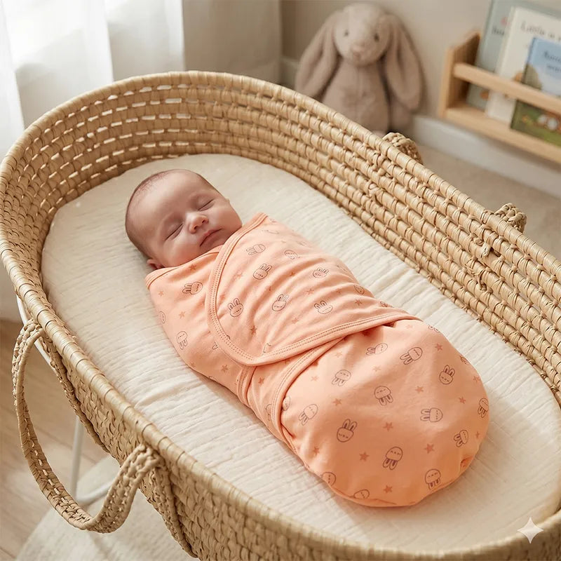 BABY ADJUSTABLE SWADDLE BOX ORANGE KIDZO