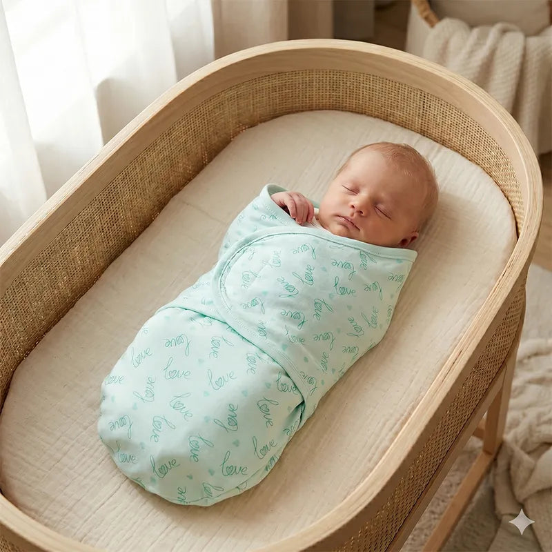 BABY ADJUSTABLE SWADDLE BOX GREEN KIDZO