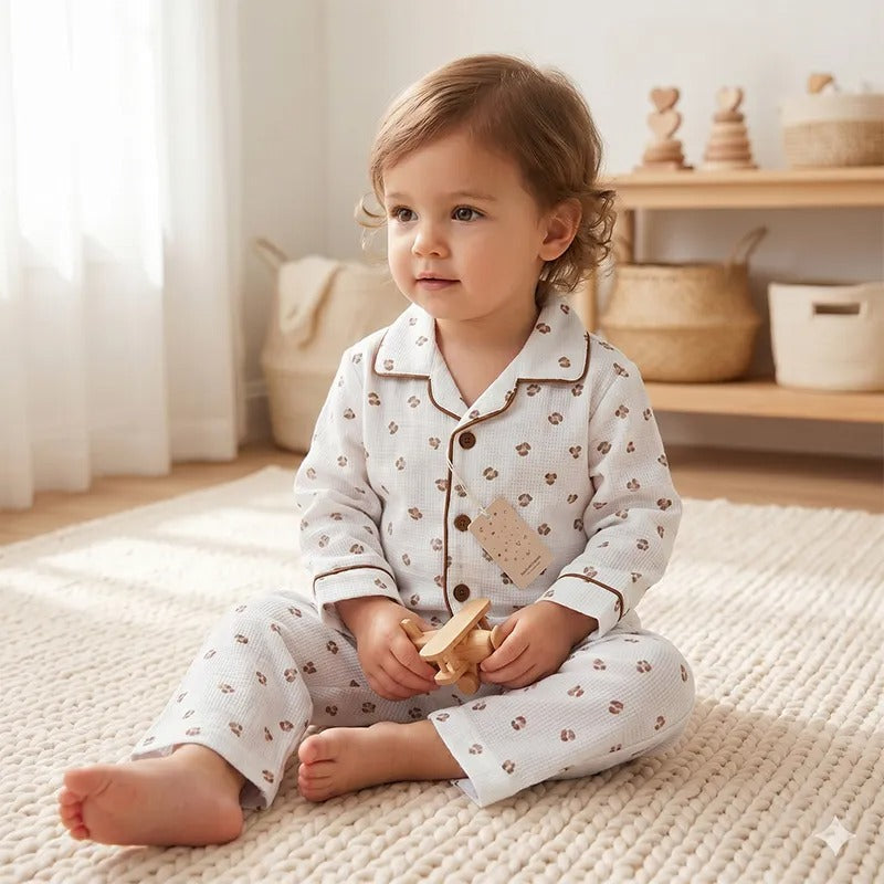 Kidzo Baby Night Suits Mini Panther Print Brown