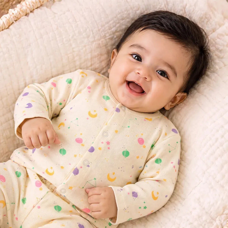 BABY 2PCS SUIT DOTED PRINTED PEACH