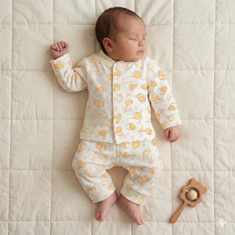 KIDZO BABY 2PCS SUIT PRINTED PEACH