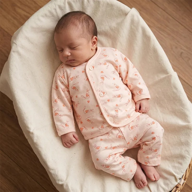 Kidzo Baby 2pcs Suit Love Printed Pink