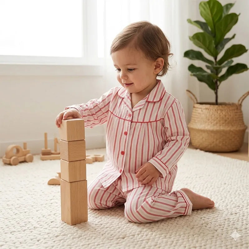KIDZO NIGHT SUIT LINING RED