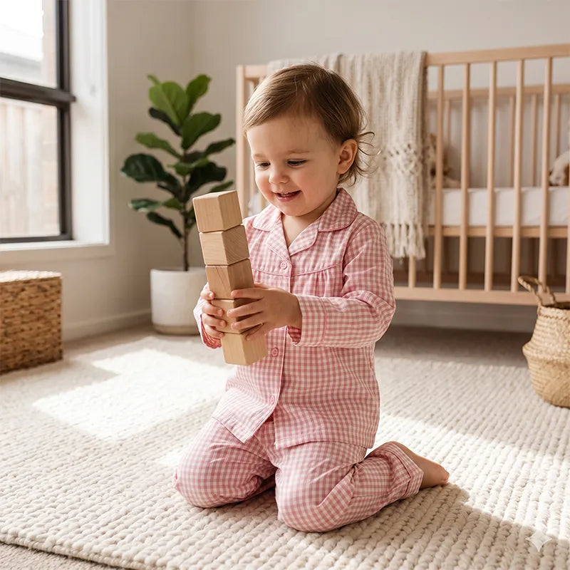 KIDZO NIGHT SUIT CHECK PRINT RED