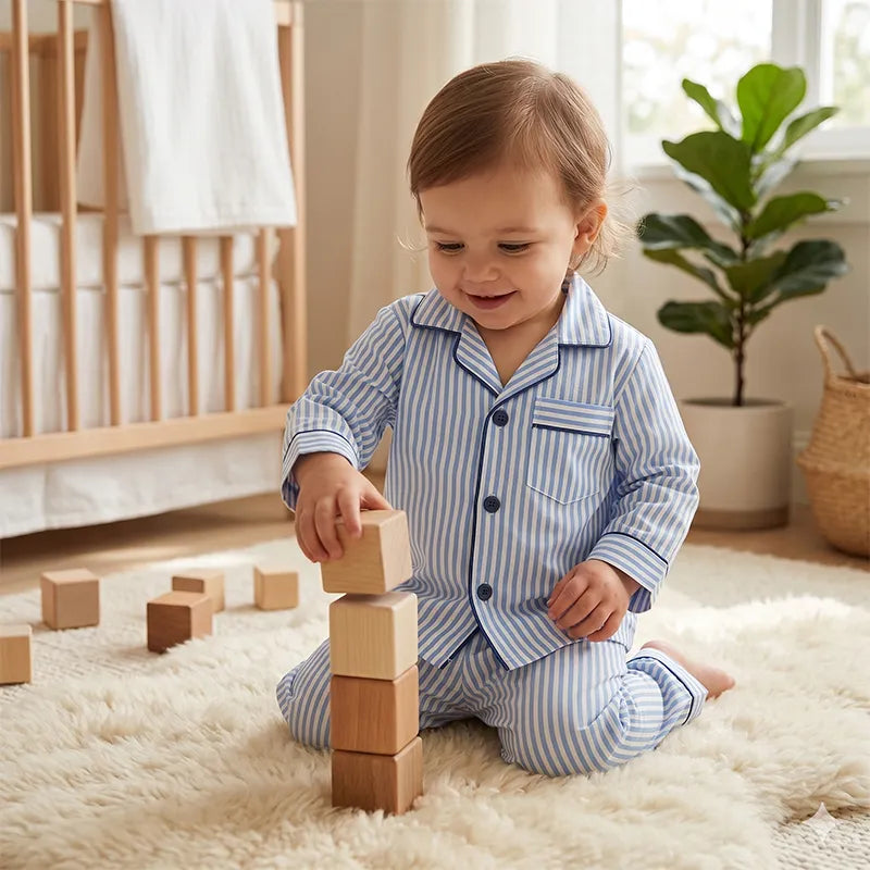KIDZO NIGHT SUIT STRIPED BLUE