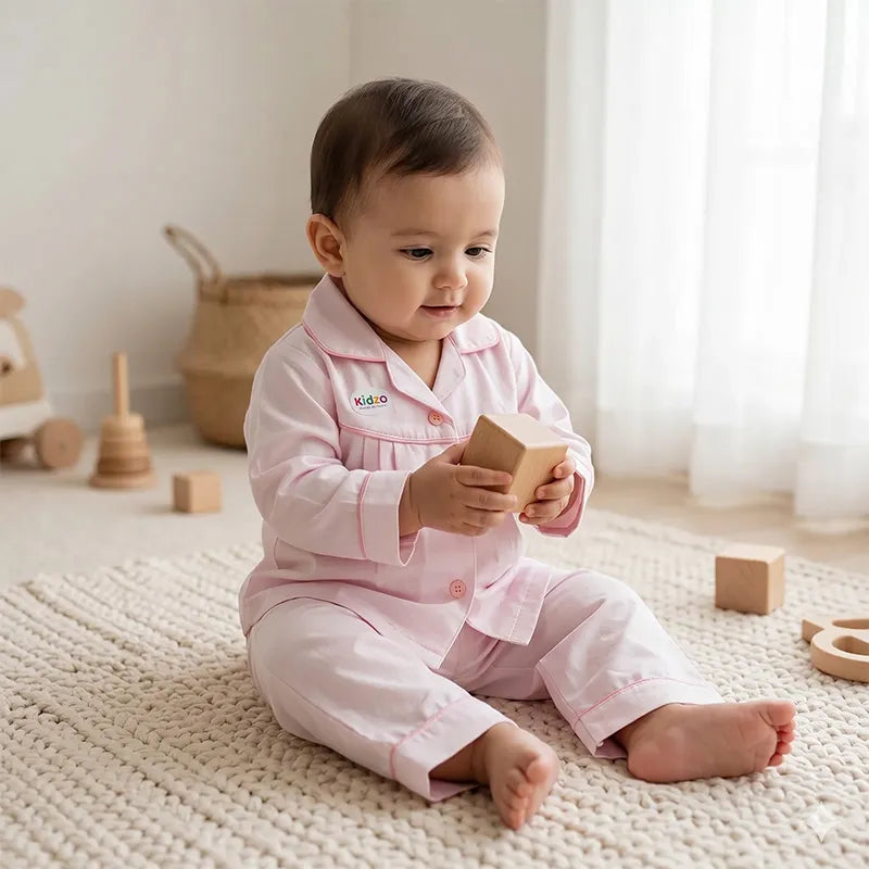 KIDZO NIGHT SUIT BABY PINK