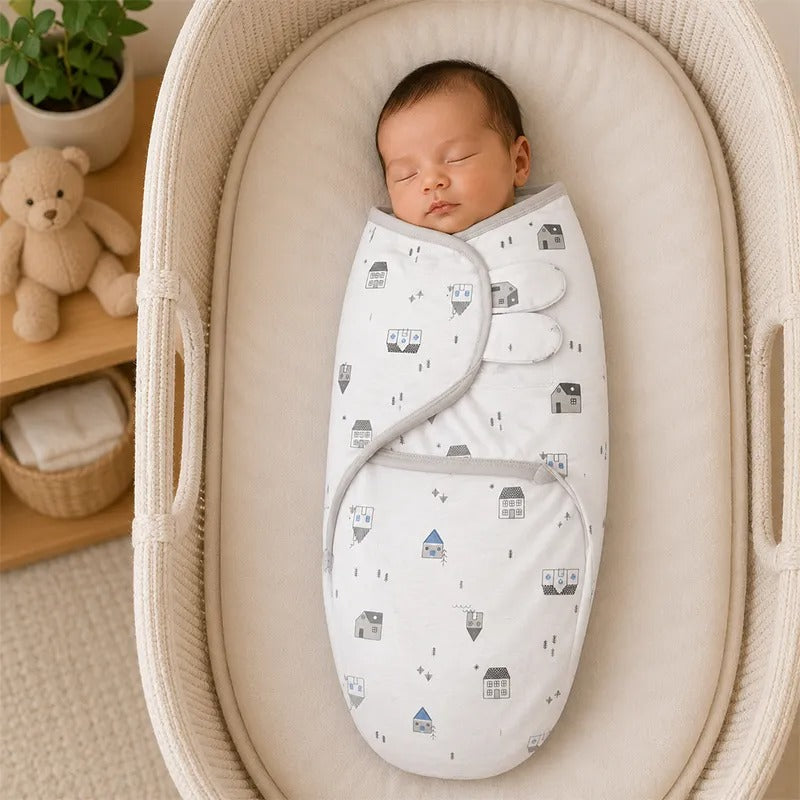 Baby Swaddle Wrap – White House Print by Kidzo