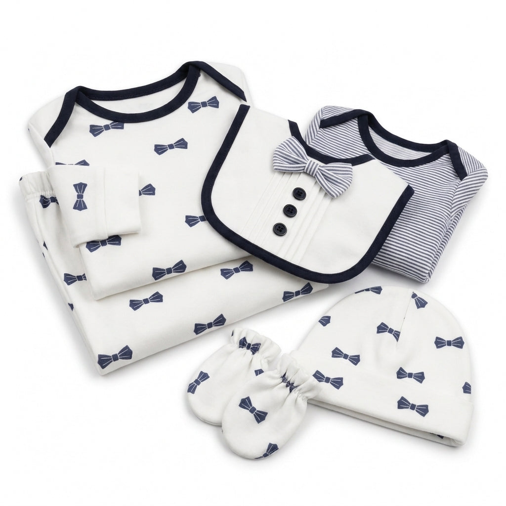 Boo 7 Piece Winter Starter Set White & Navy Blue — Folded product