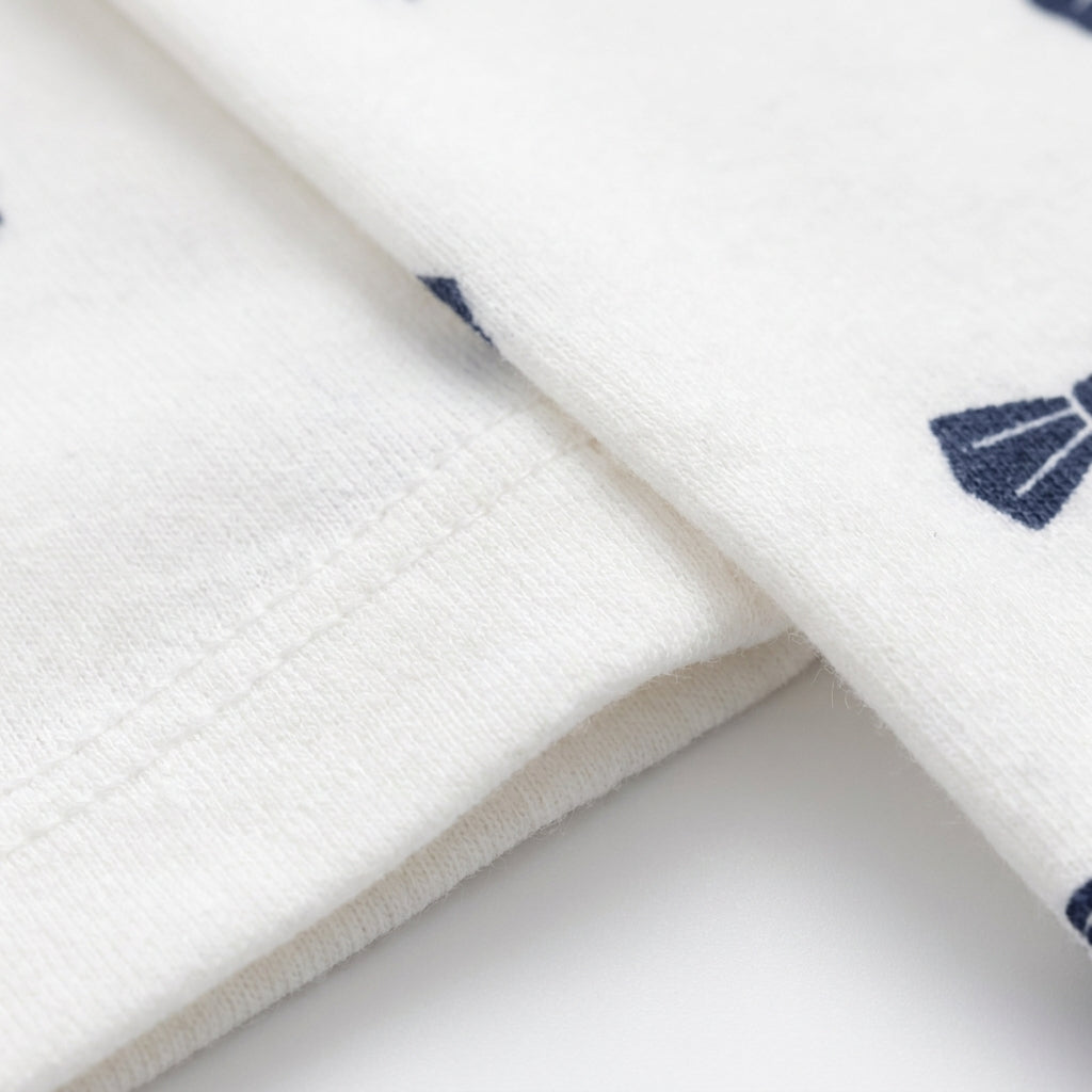 Boo 7 Piece Winter Starter Set White & Navy Blue — Fabric texture close-up