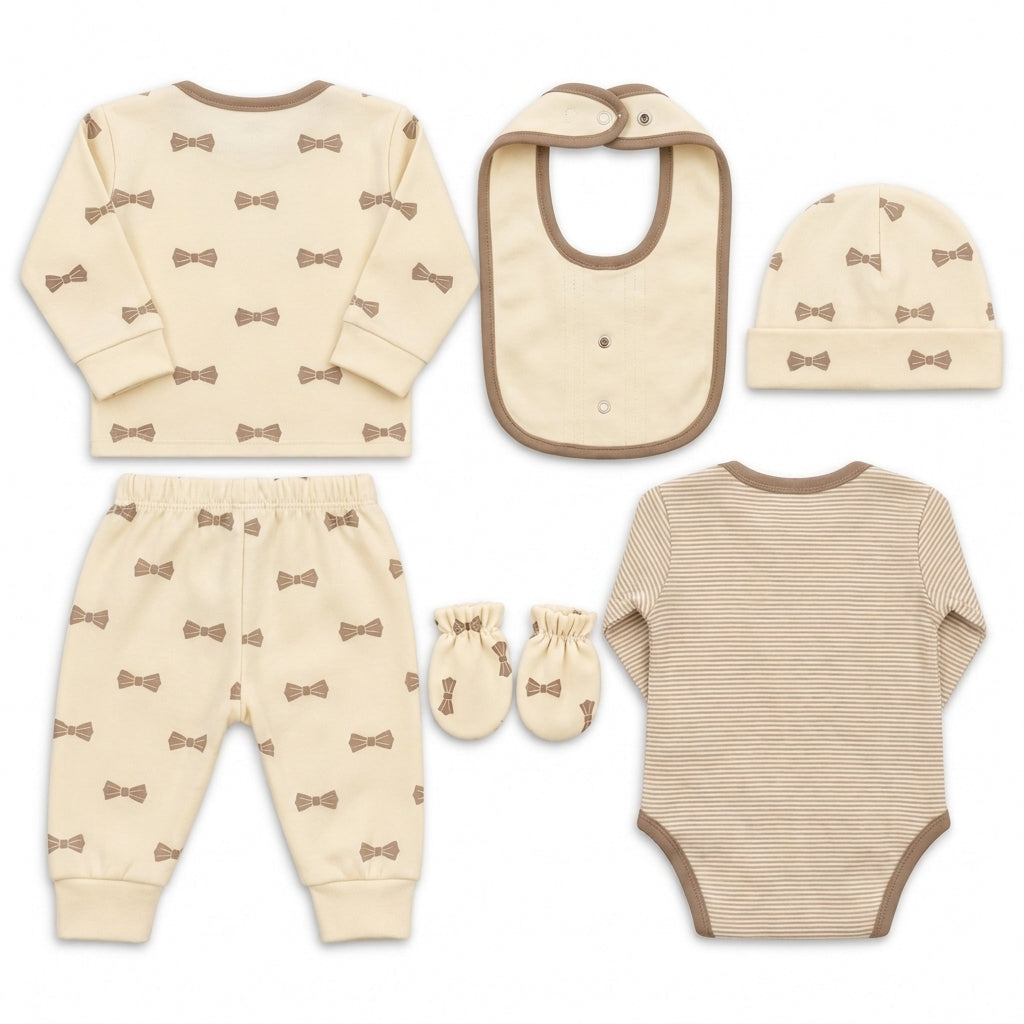 Boo 7 Piece Winter Starter Set Cream & Brown — Rear view