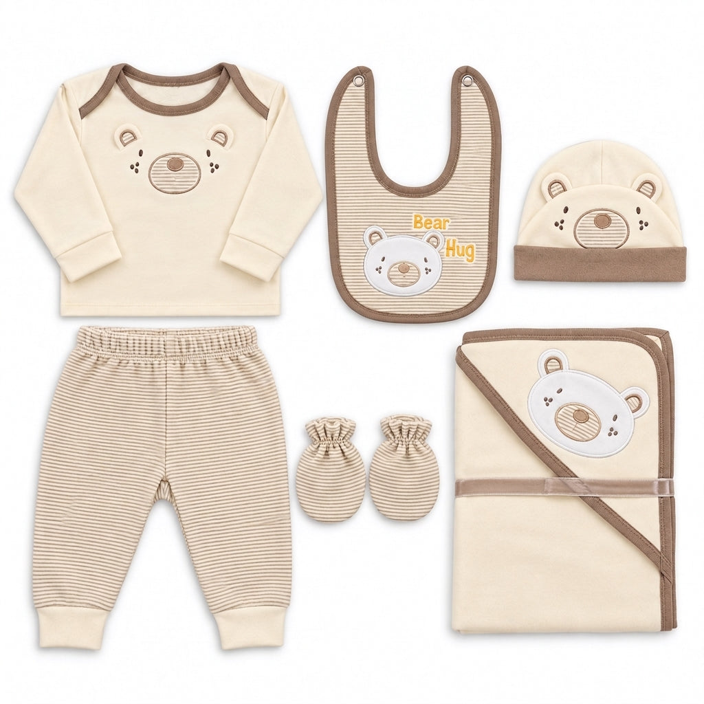7 Piece Winter Starter Set Lining Bear Cream & Beige — Complete product view