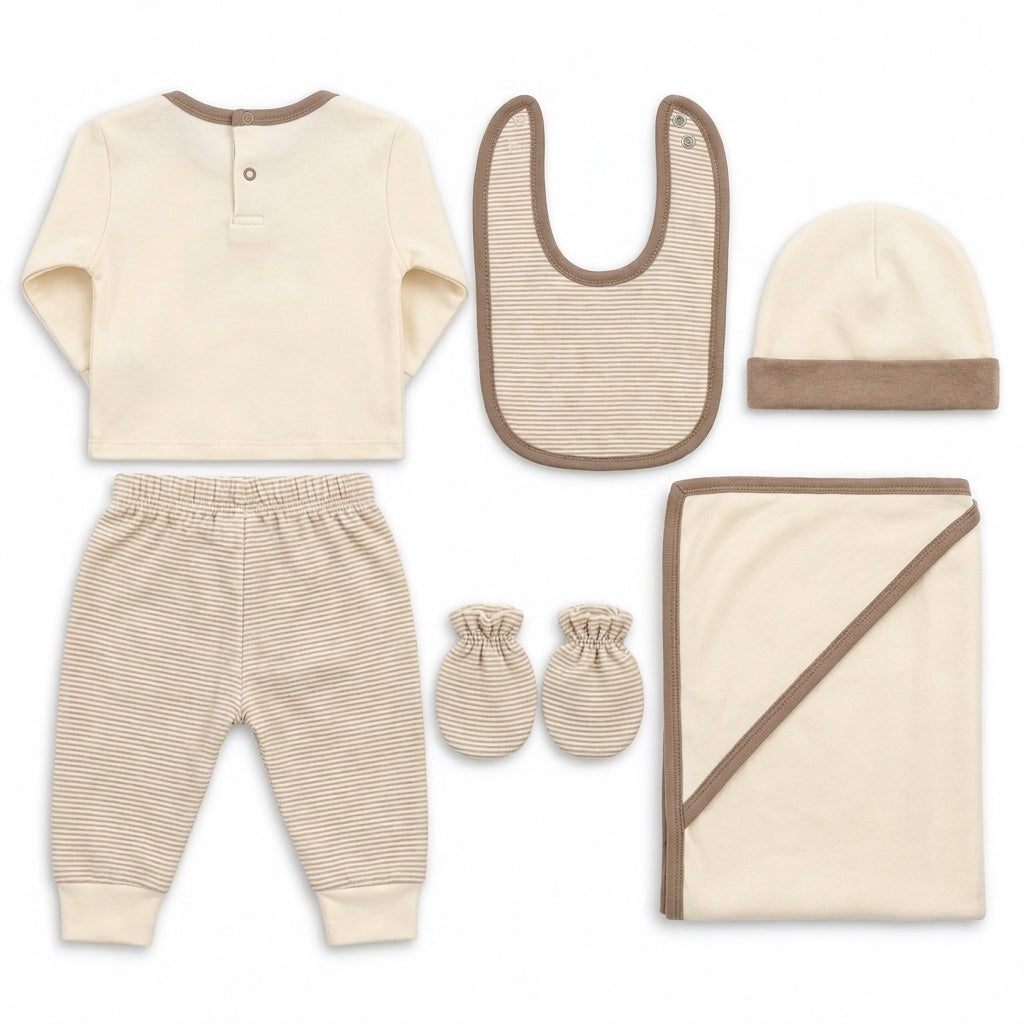 7 Piece Winter Starter Set Lining Bear Cream & Beige — Rear view