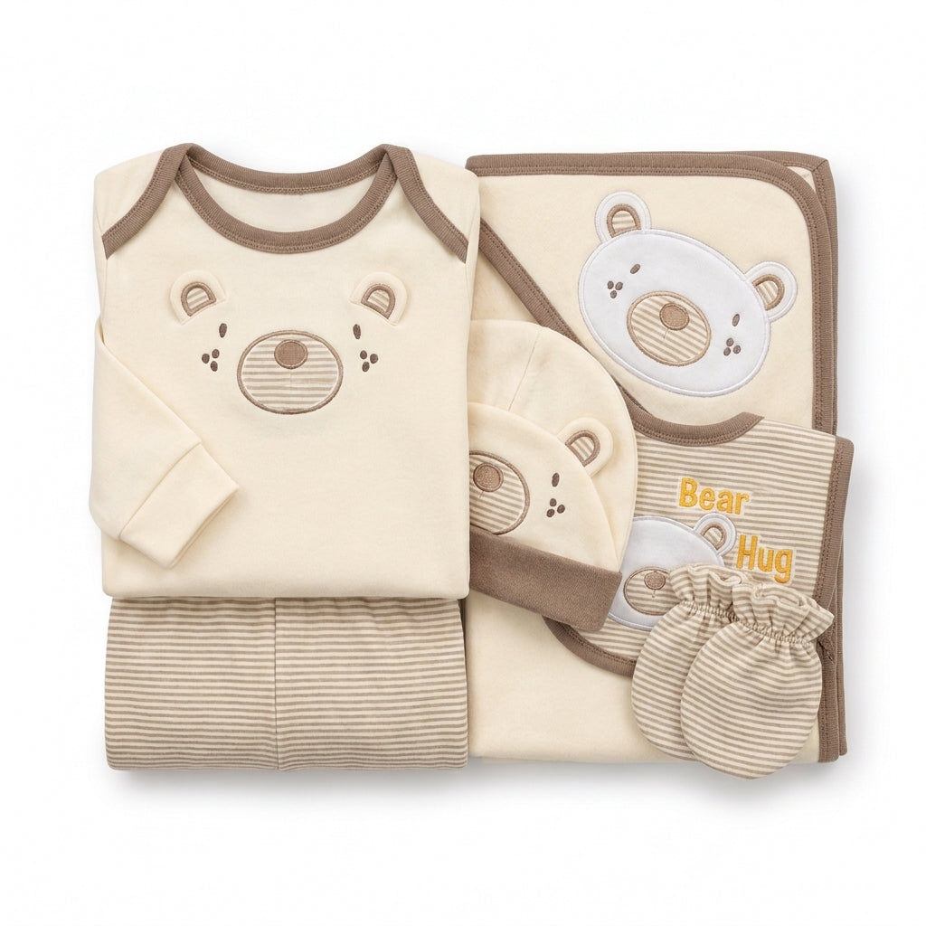 7 Piece Winter Starter Set Lining Bear Cream & Beige — Folded product