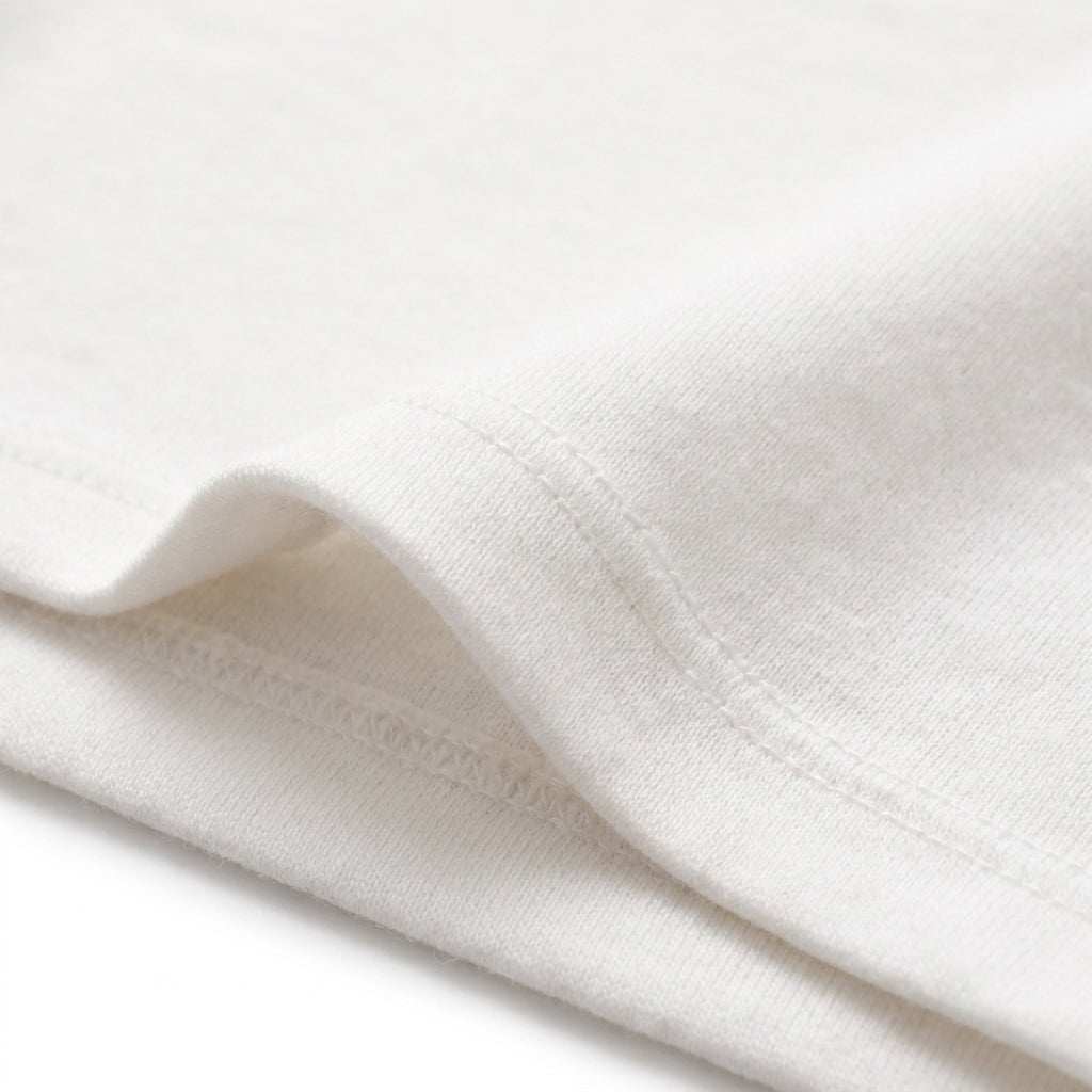 7 Piece Winter Starter Set Lining Bear White & Navy Blue — Fabric texture close-up