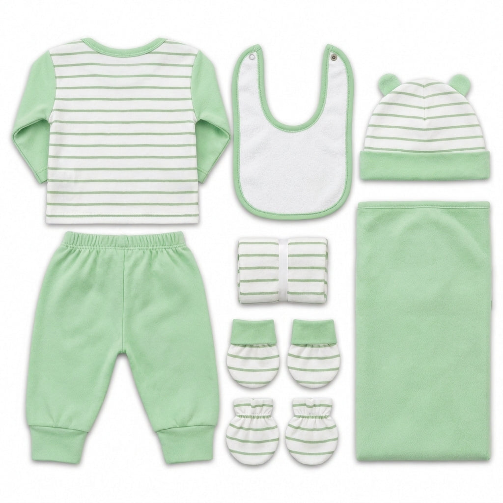 11 Piece Winter Starter Set Tiger Green & White — Rear view