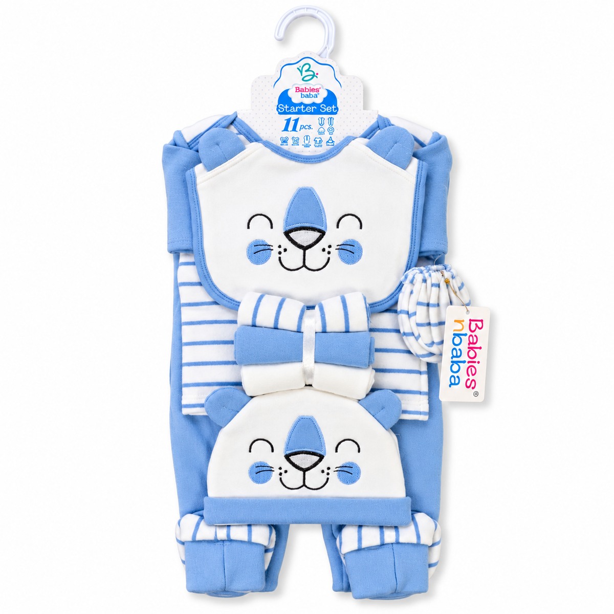 11 Piece Winter Starter Set Tiger Sky Blue & White — Set in original packaging