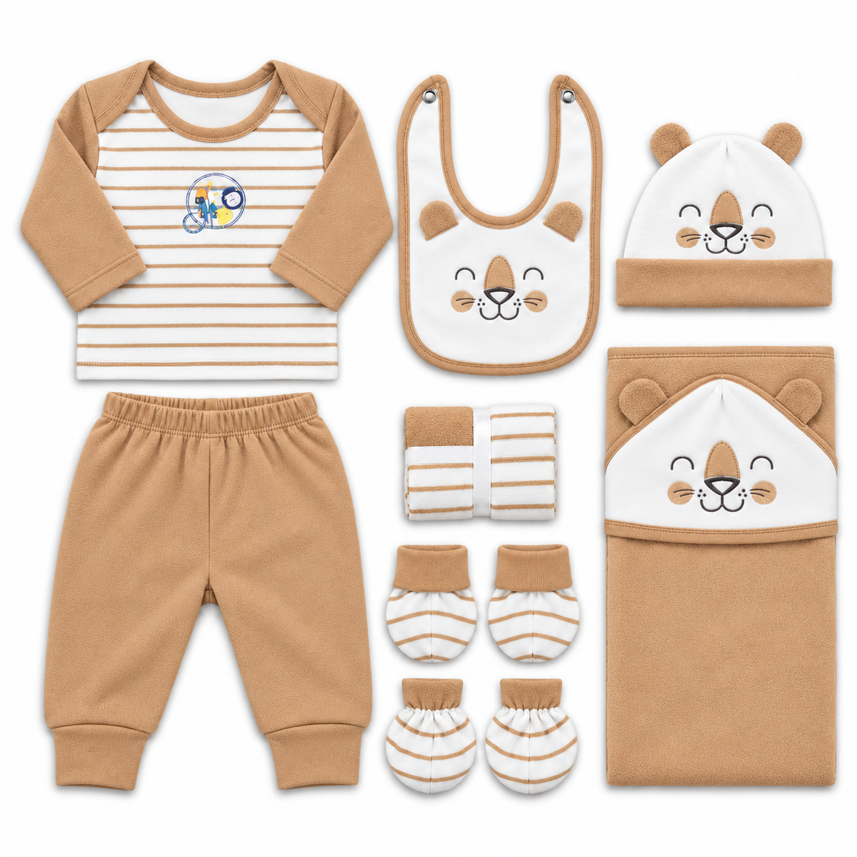 11 Piece Winter Starter Set Tiger Beige & White — Complete product view