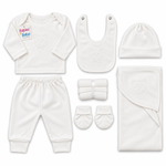 11 Piece Winter Starter Set Little Bear Embroidery White — Complete product view