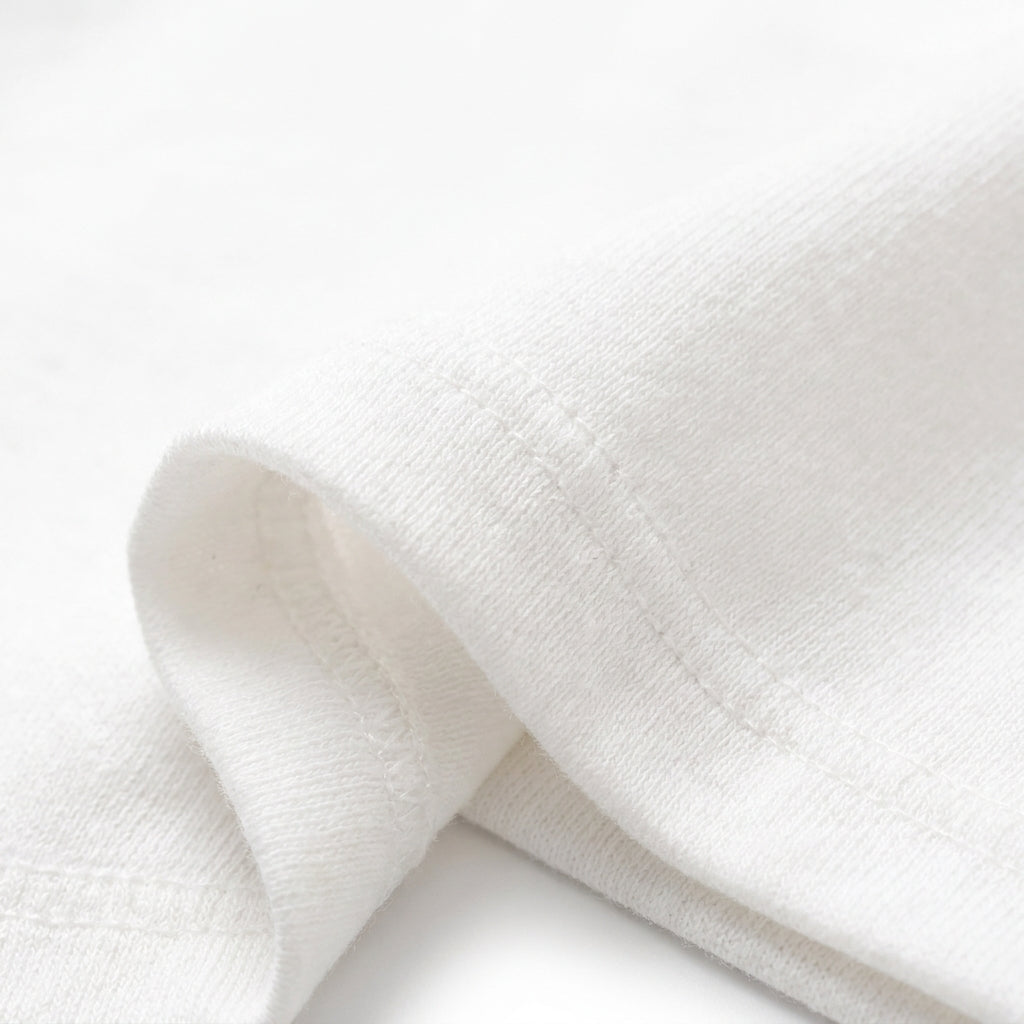 11 Piece Winter Starter Set Welcome To The World White — Fabric texture close-up
