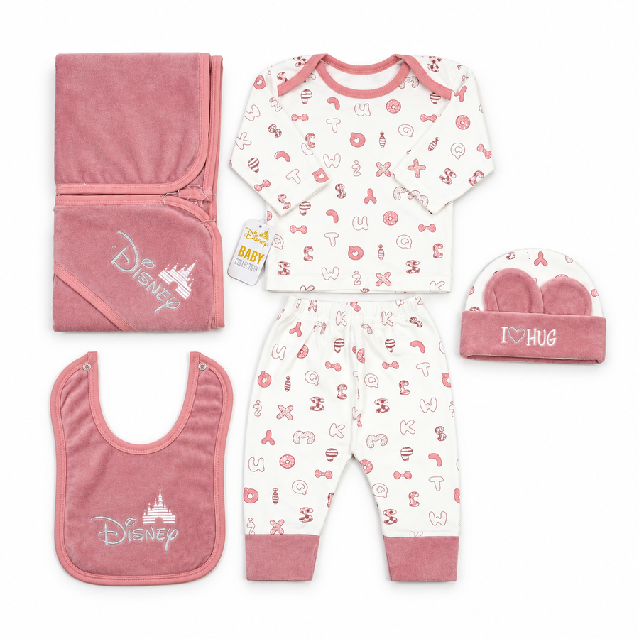 7 Piece Winter Starter Set Disney Pink & White — Complete product view