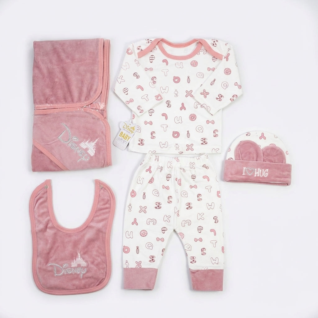 7 Piece Winter Starter Set Disney Pink & White — Complete product view