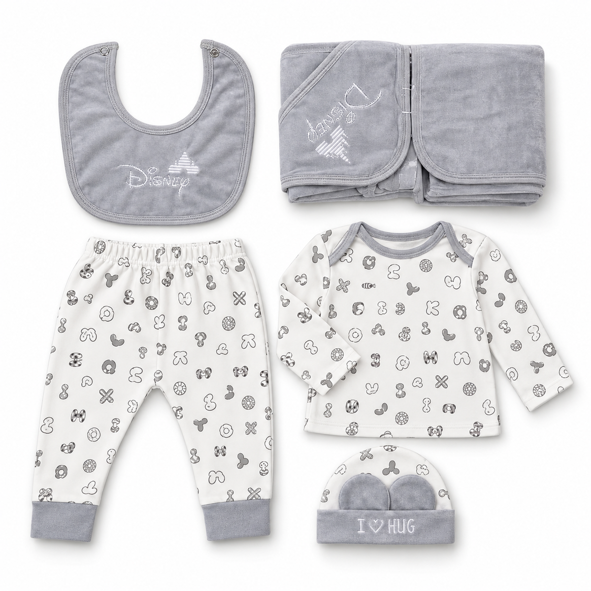 7 Piece Winter Starter Set Disney Gray & White — Complete set