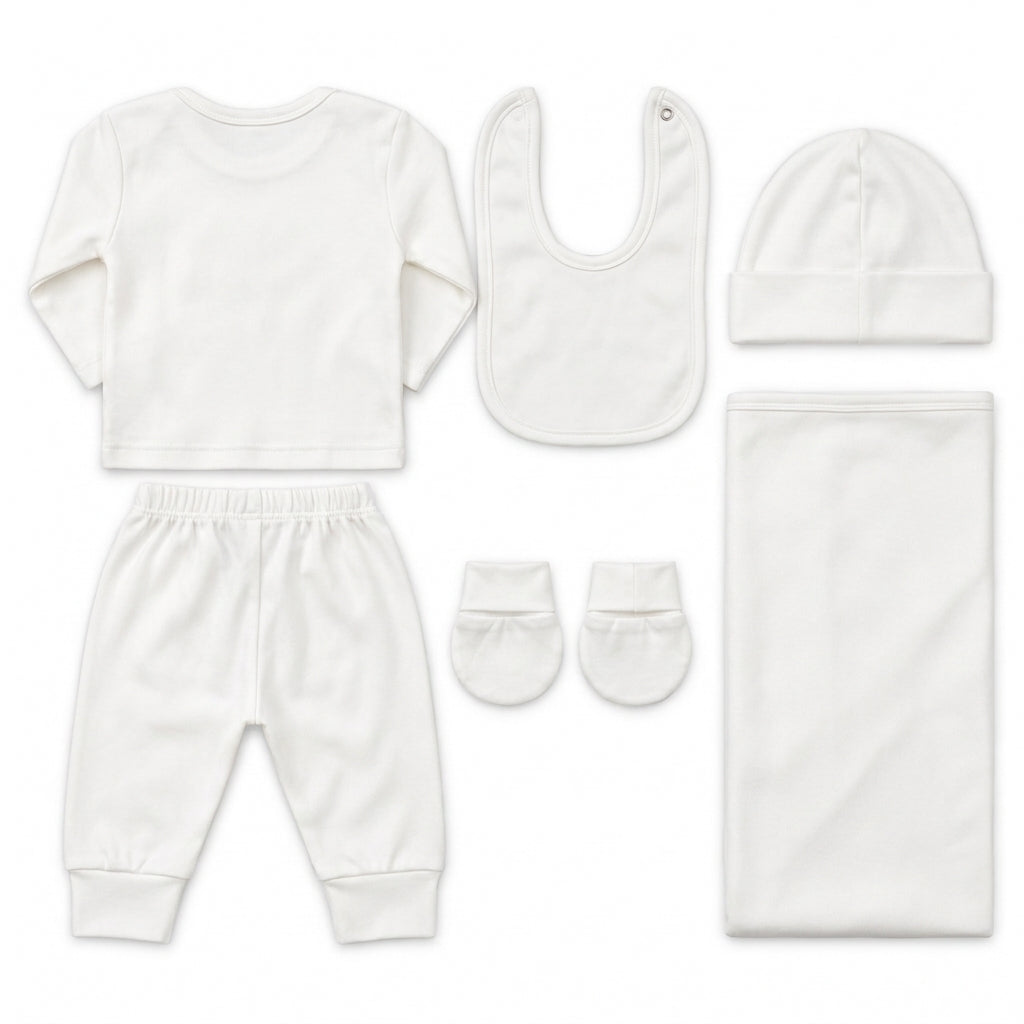 8 Piece Winter Starter Set Welcome To The World Embroidery Silver — Rear view
