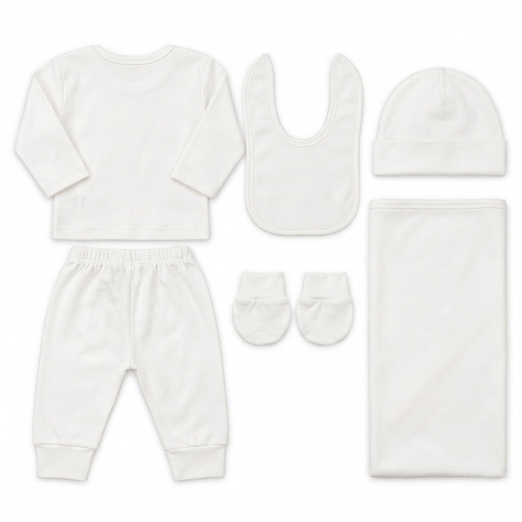 8 Piece Winter Starter Set Welcome To The World Embroidery Golden — Rear view