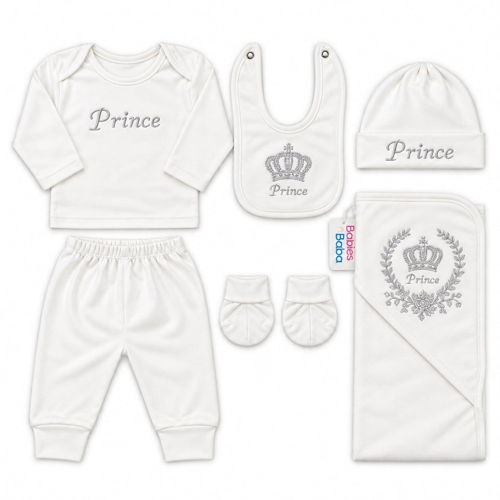 8 Piece Winter Starter Set Prince Crown White & Silver — Complete product view