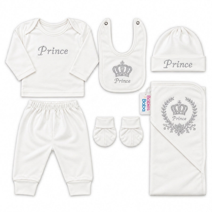 8 Piece Winter Starter Set Prince Crown White & Silver — Complete product view
