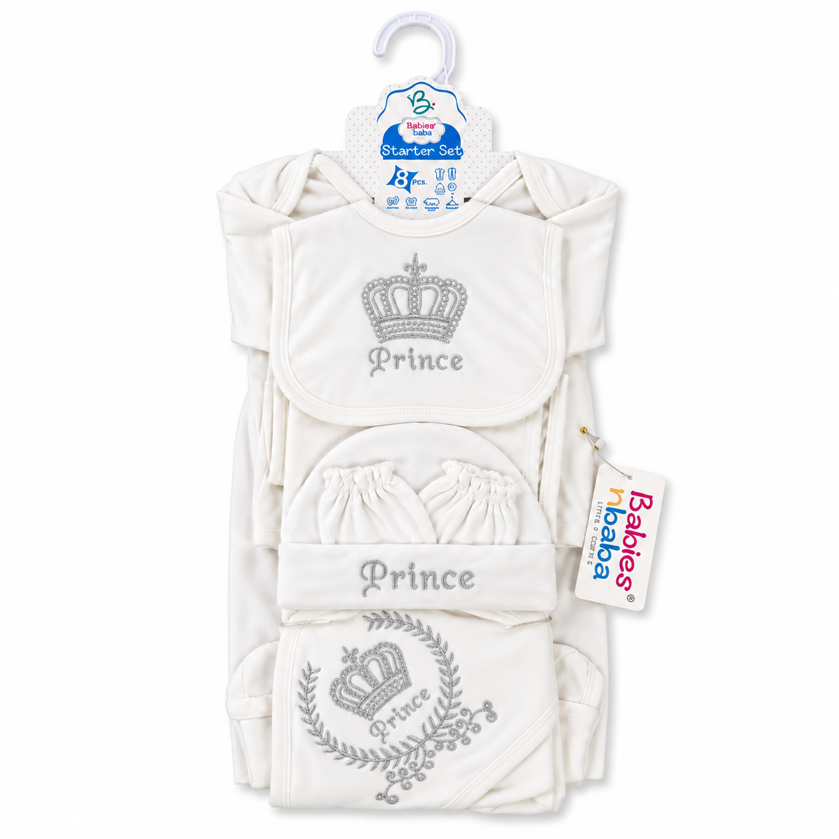 8 Piece Winter Starter Set Prince Crown White & Silver — Set in original packaging