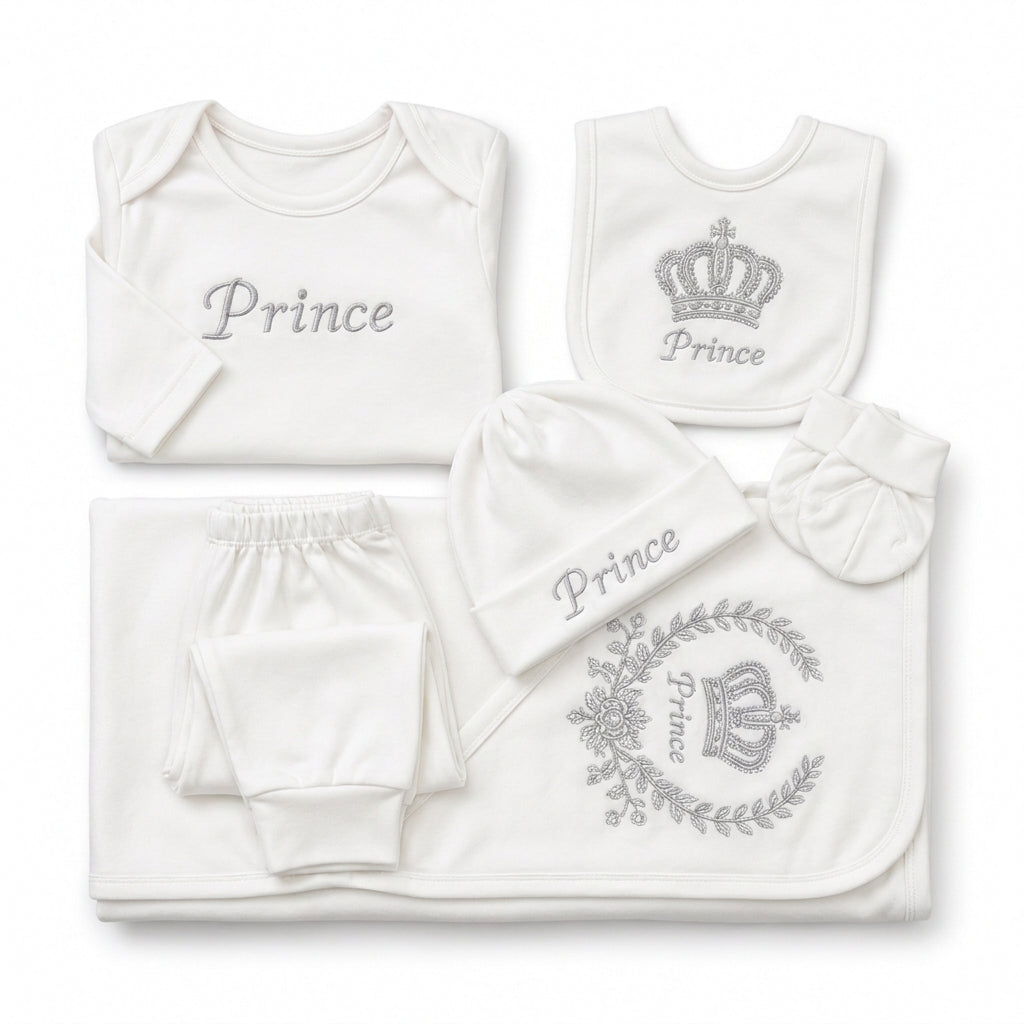 8 Piece Winter Starter Set Prince Crown White & Silver — Complete product view