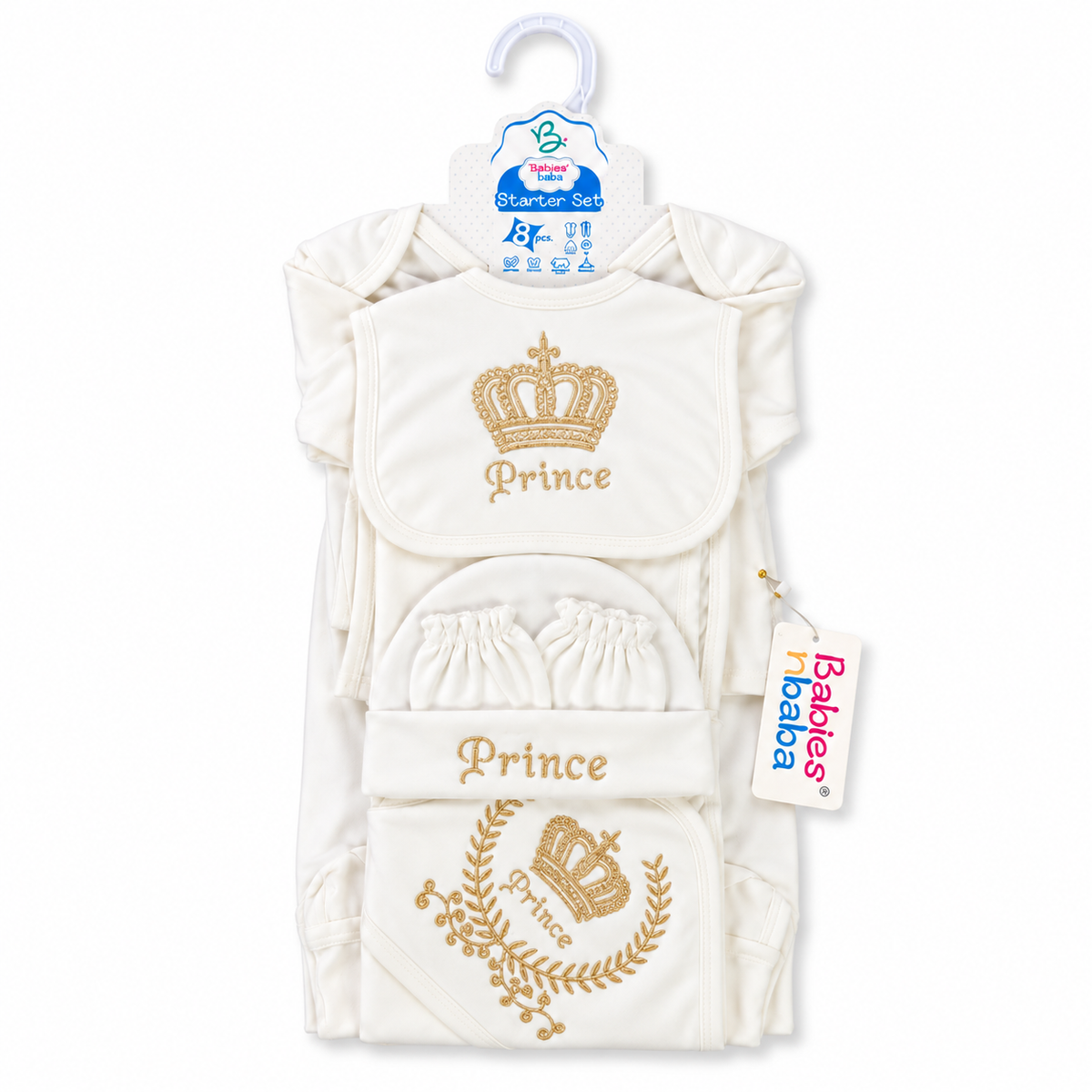 8 Piece Winter Starter Set Prince Crown White & Golden — Set in original packaging