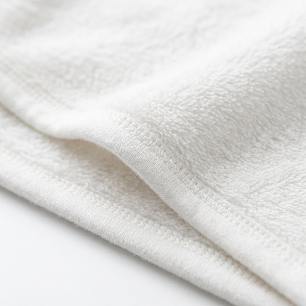 Winter Fur Hooded Wrapping Sheet Panda White — Fabric texture close-up