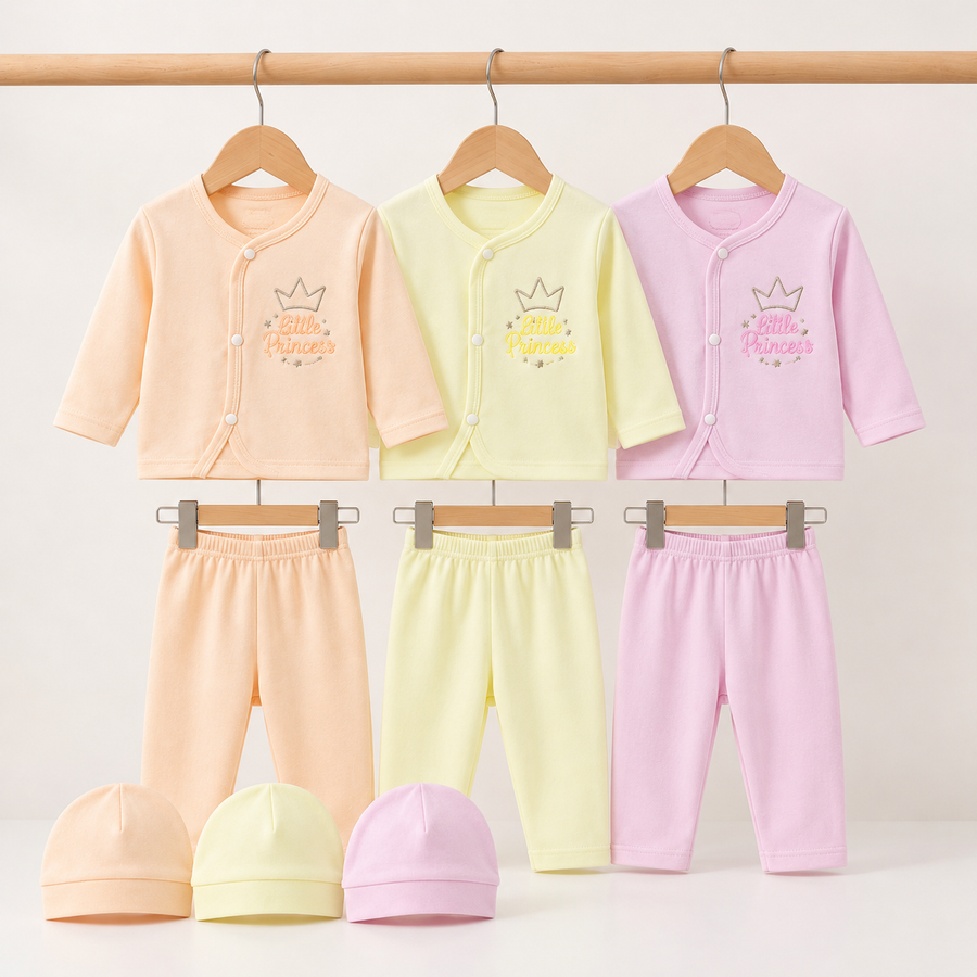 Winter Polar Suit With Cap – Little Princess Pack Of 3 — Complete product view