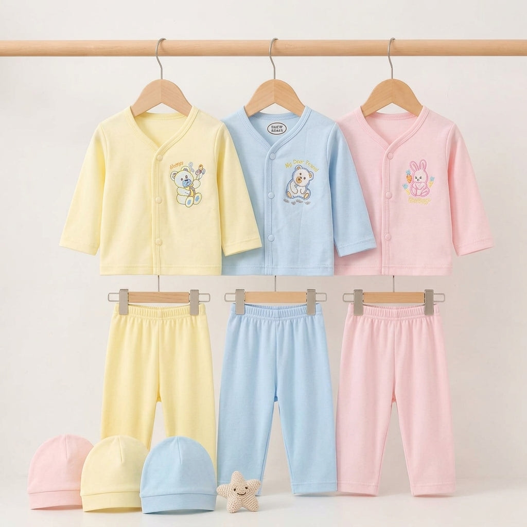 Winter Polar Suit With Cap – Assorted Design Pack Of 3 — Set in original packaging
