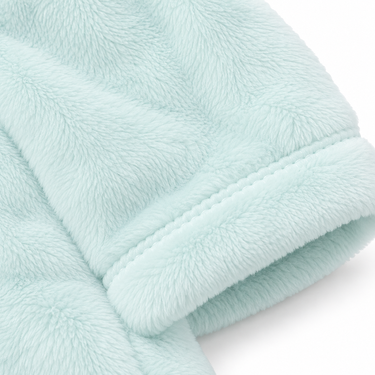 Winter Fur 3 Piece Suit With Cap - I Love Dad Mint Green - Cuff texture close-up