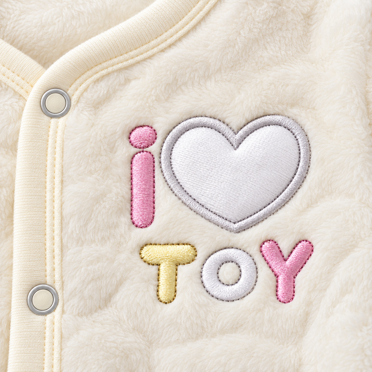 Winter Fur 3 Piece Suit With Cap – I Love Toy Cream — I Love Toy embroidery close-up