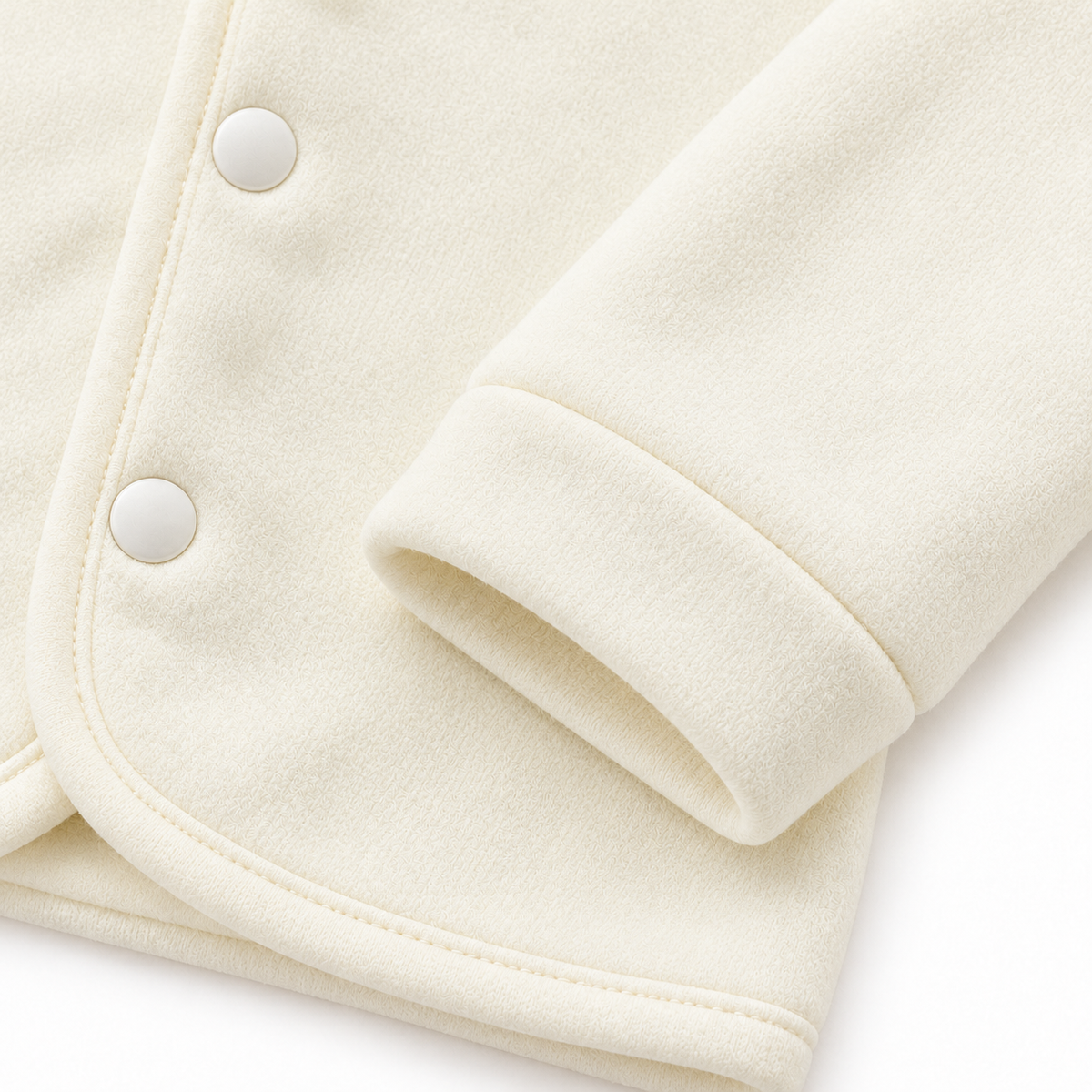 Winter Polar 5 Piece Set - Bear Embroidery Cream - Fabric hem detail