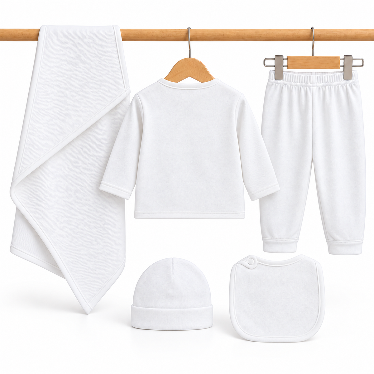 Winter Polar 5 Piece Set – It’s A Boy Embroidery White — Rear view