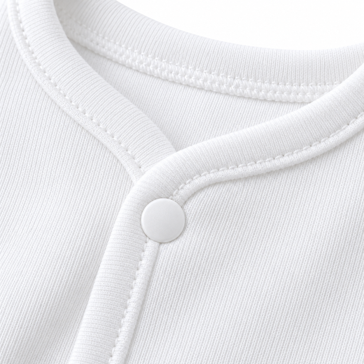 Winter Polar 5 Piece Set – It’s A Boy Embroidery White — Neckline and snap detail