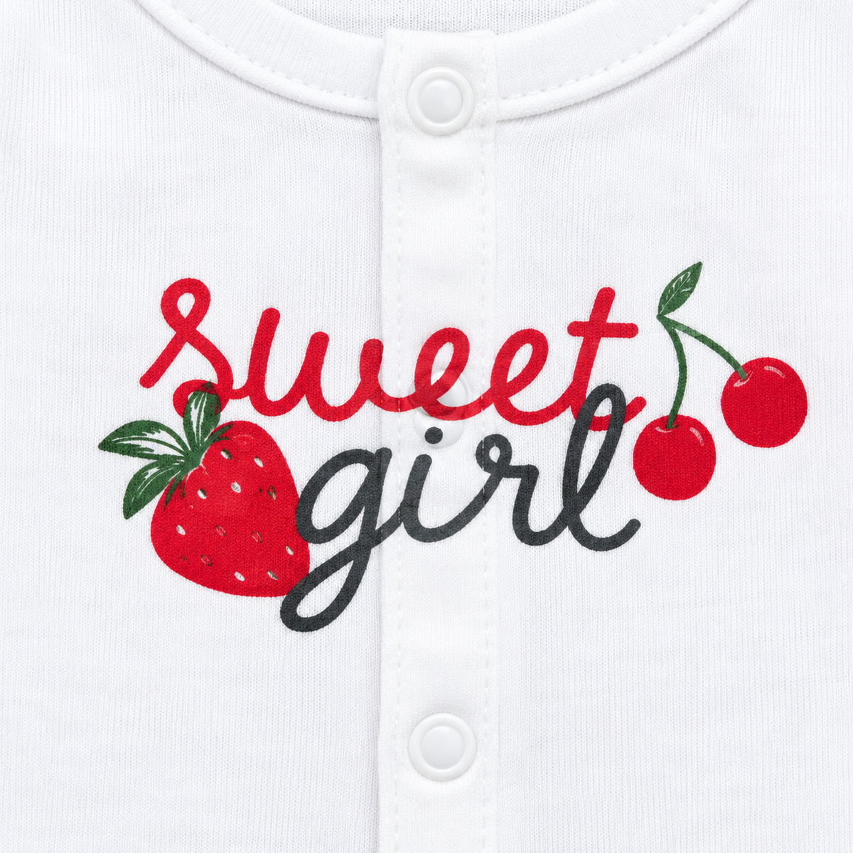 Strawberry – Red & White baby footed romper