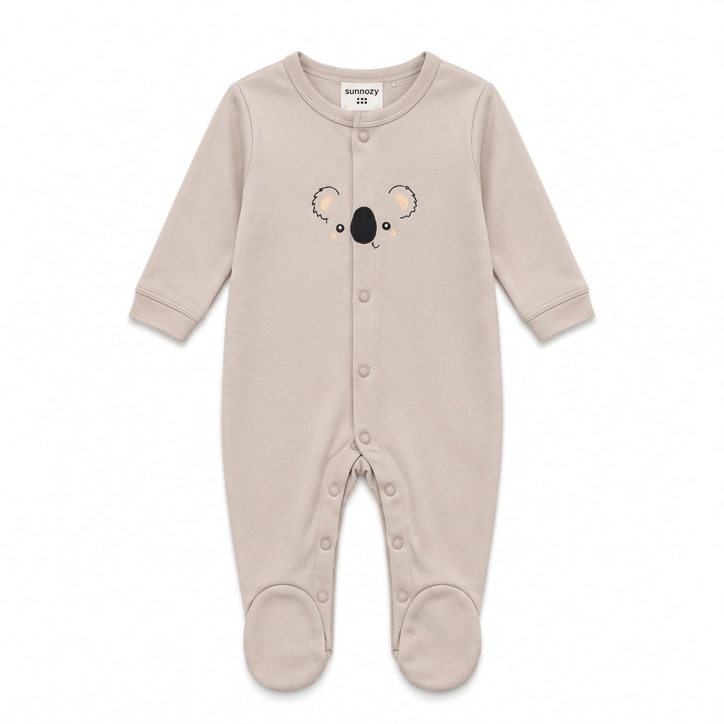 Koala – Grey & White baby footed romper