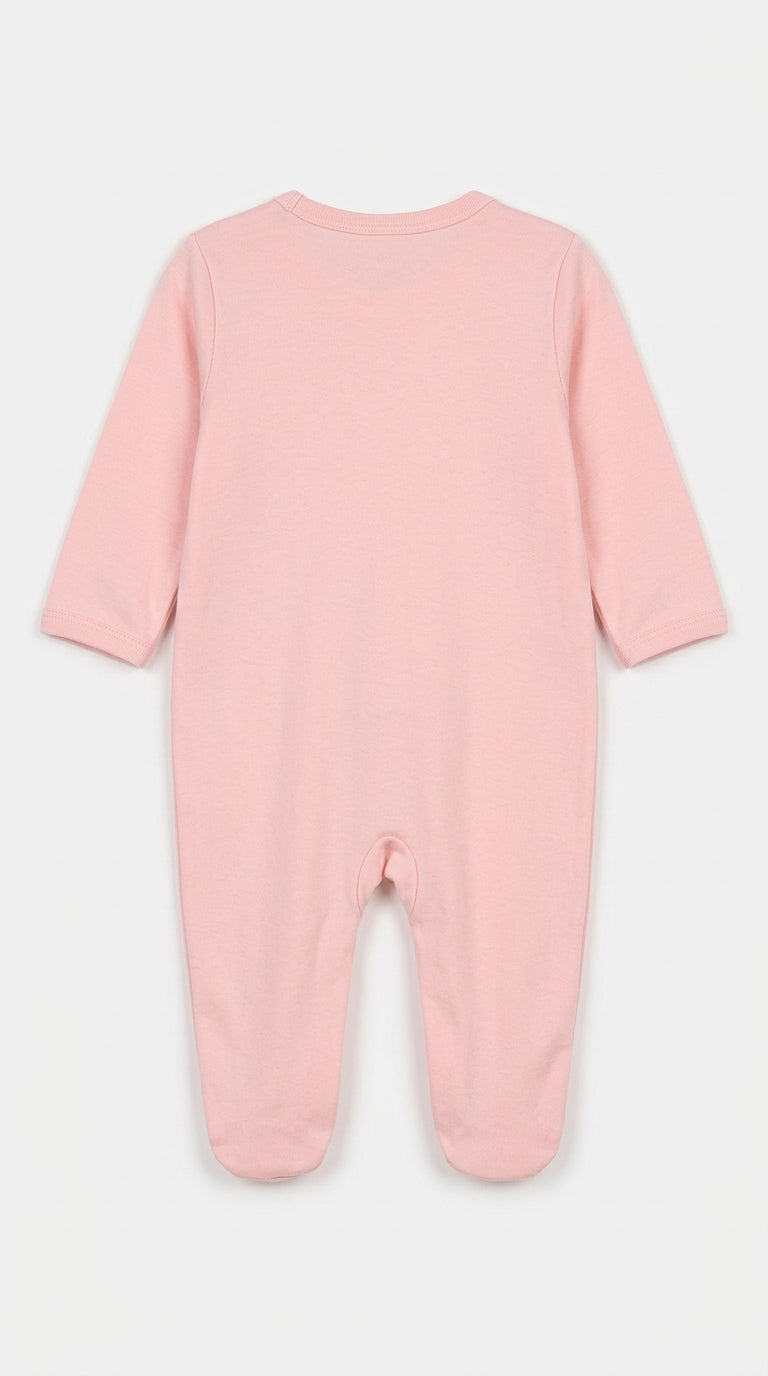 Minnie Mouse – Pink & White baby footed romper