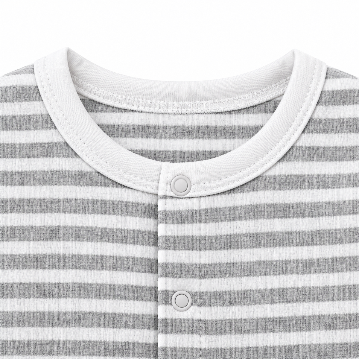 Bear – Grey & White baby footed romper